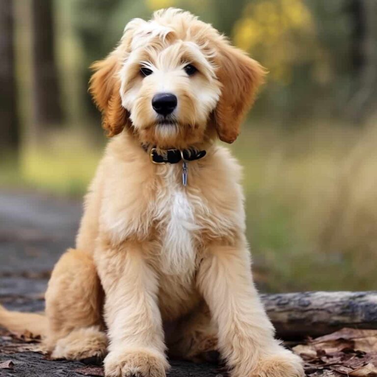 Goldendoodle sitzend